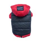 Parka Impermeable Doggy Dolly Roja y Negra con Gorro para Perro 1