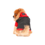 Parka Impermeable Doggy Dolly Roja y Negra Con Gorro Para Perro - Imagen 2