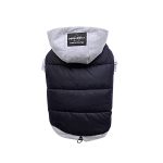 Parka Negra Impermeable con Capucha Gris