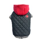 Parka Polar Impermeable Doggy Dolly Negra con Gorro para Perro