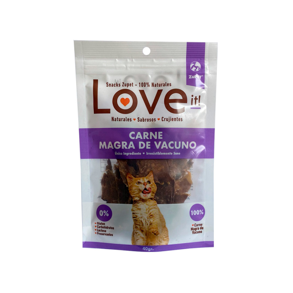Snack Gato Love It Carne Magra De Vacuno