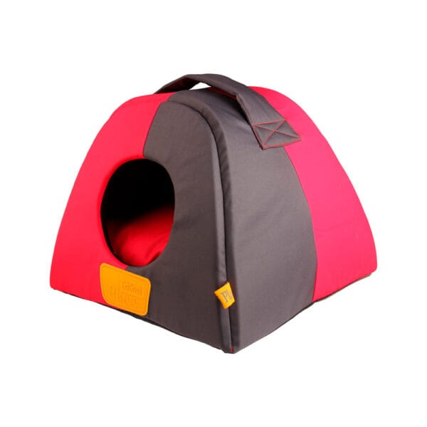 Cama Casa Gato Gris/Rosado Gigwi Placa