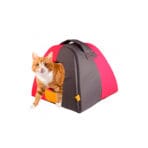 Cama Casa Gato Gris/Rosado Gigwi Placa - Imagen 2