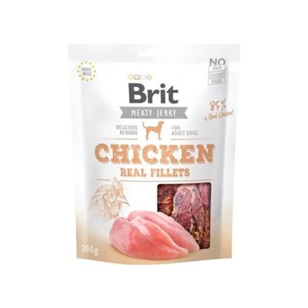 BRIT JERKY SNACK CHICKEN DOG 200 G