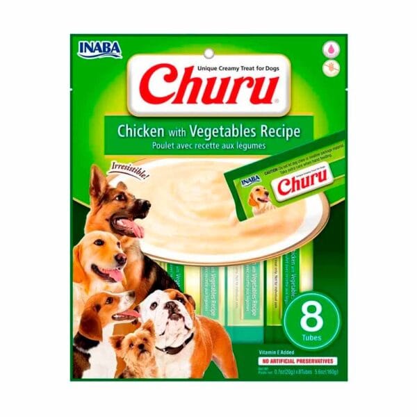 Churu Pollo Con Vegetales Perro 8 Tubos Inaba