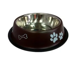 Plato Acero Inoxidable Pintado Y Con Diseño Marben Pets