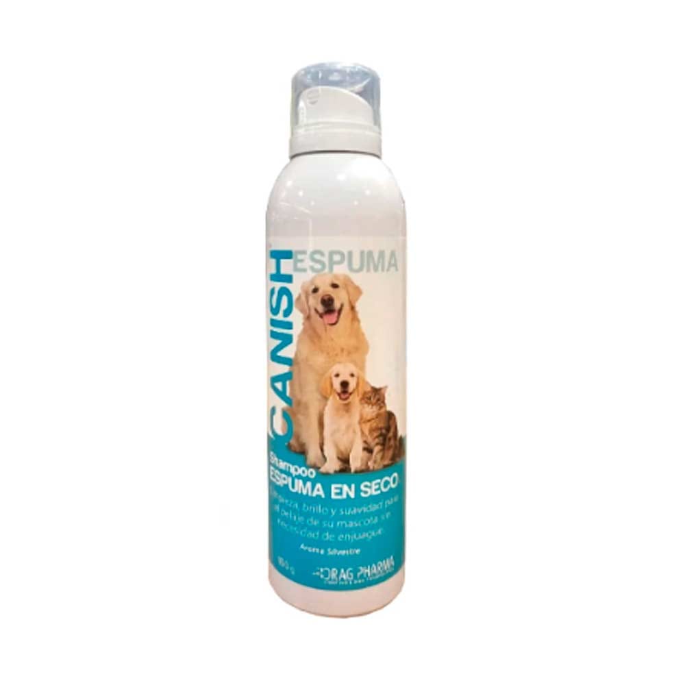 Shampoo Espuma En Seco Perro Y Gato 160g Drag Pharma