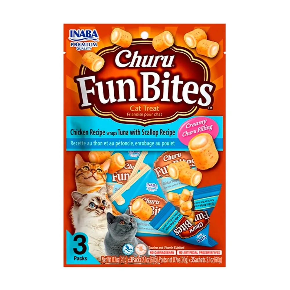CHURU FUN BITES GATO ATUN Y OSTIÓN 60 GR Churu Fun Bites Gato Atún Con Ostión 3 Unidades - Imagen 1