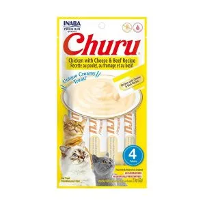 Churu Gato Pollo Con Queso Y Carne 4 Tubos