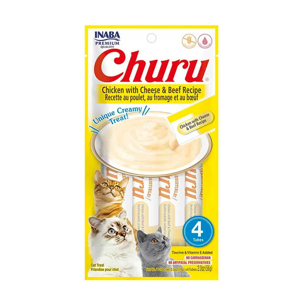 CHURU GATO POLLO CON QUESO Y CARNE 4 TUBOS Churu Gato Pollo Con Queso Y Carne 4 Tubos - Imagen 1
