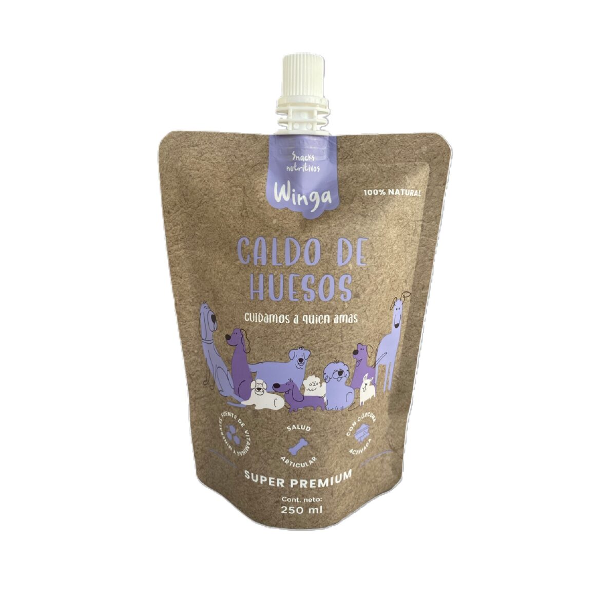 Pouche Caldo De Huesos Perro 250 Gr Winga - Imagen 1