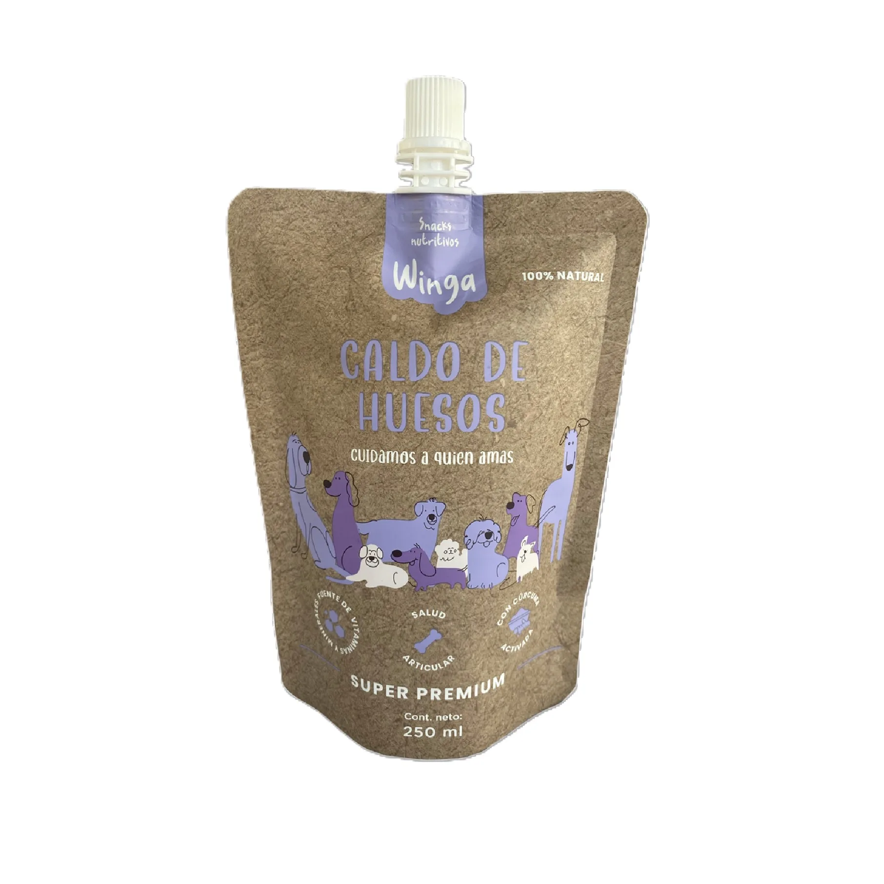 Pouche Caldo De Huesos Perro 250 Gr Winga - Imagen 1