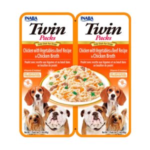 Twin Pack Perro Pollo Con Vegetales Y Carne 80 Gr Inaba