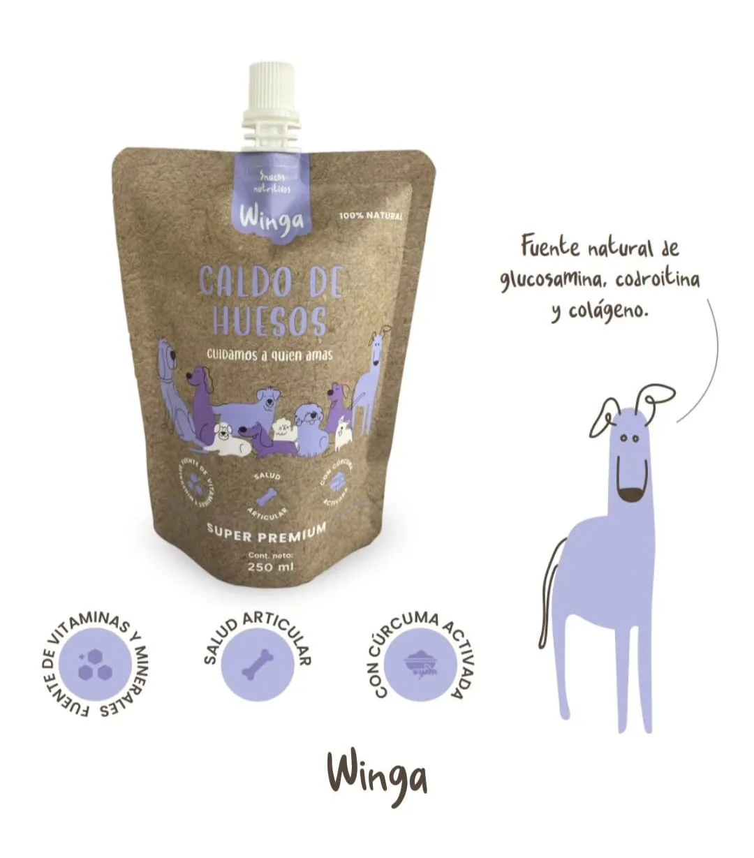 Pouche Caldo De Huesos Perro 250 Gr Winga - Imagen 2