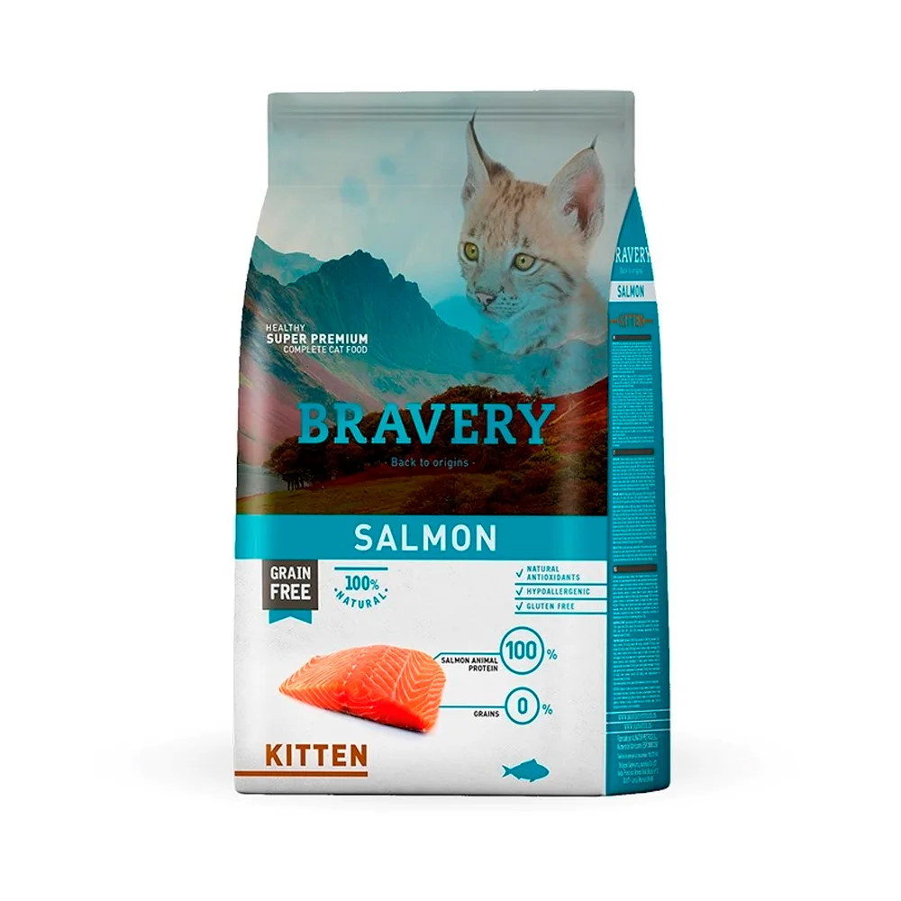 BRAVERY KITTEN SALMON 2 KG Bravery Salmón Kitten 2 KG - Imagen 1