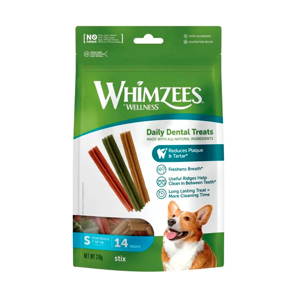 SNACK DENTAL STIX TALLA S 14 UNI WHIMZEES Snack Dental Stix Talla S 14 Unidades Whimzees - Imagen 1