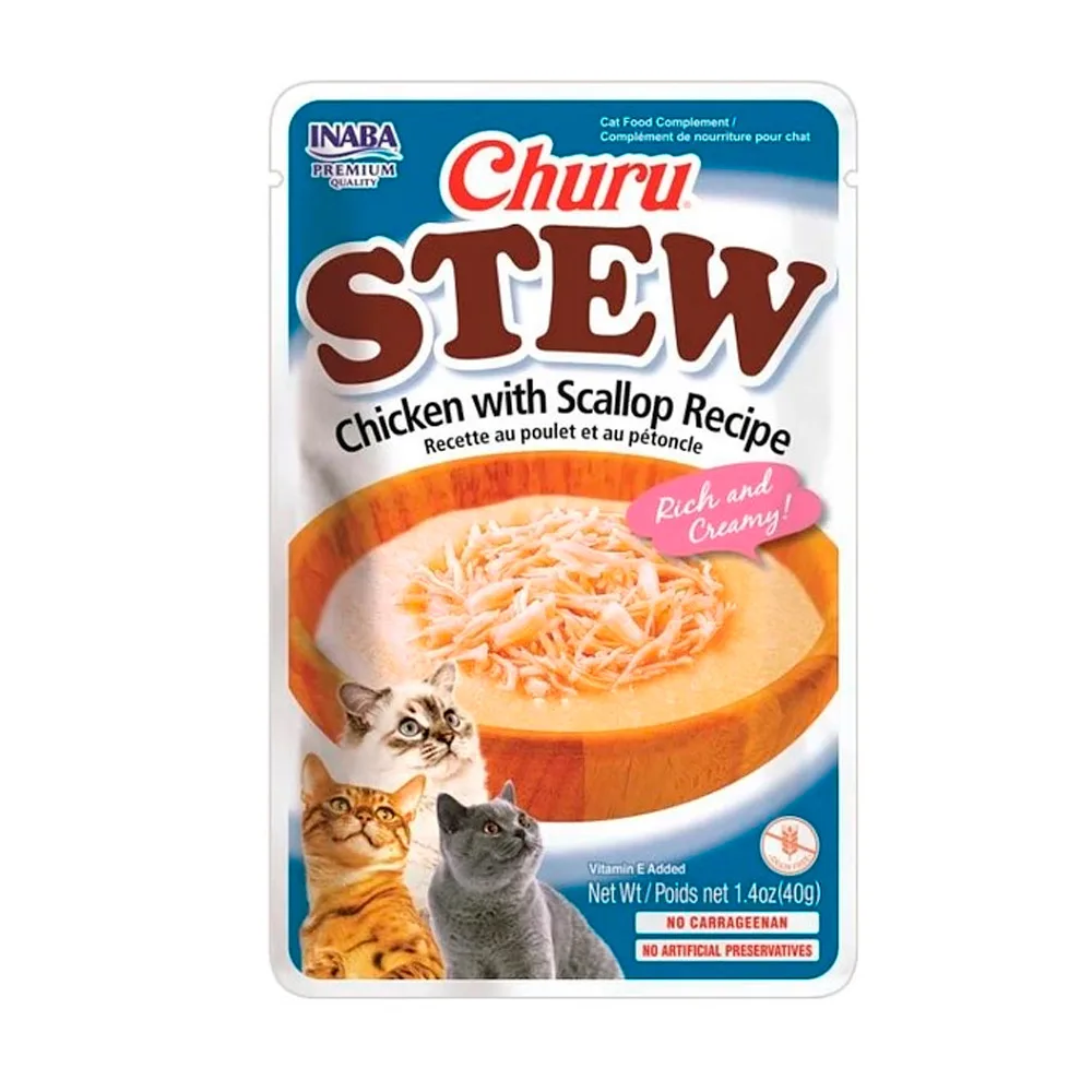 CHURU STEW GATO POLLO Y OSTION 40GR Churu Stew Gato Pollo Y Ostión 40 Gr Inaba - Imagen 1