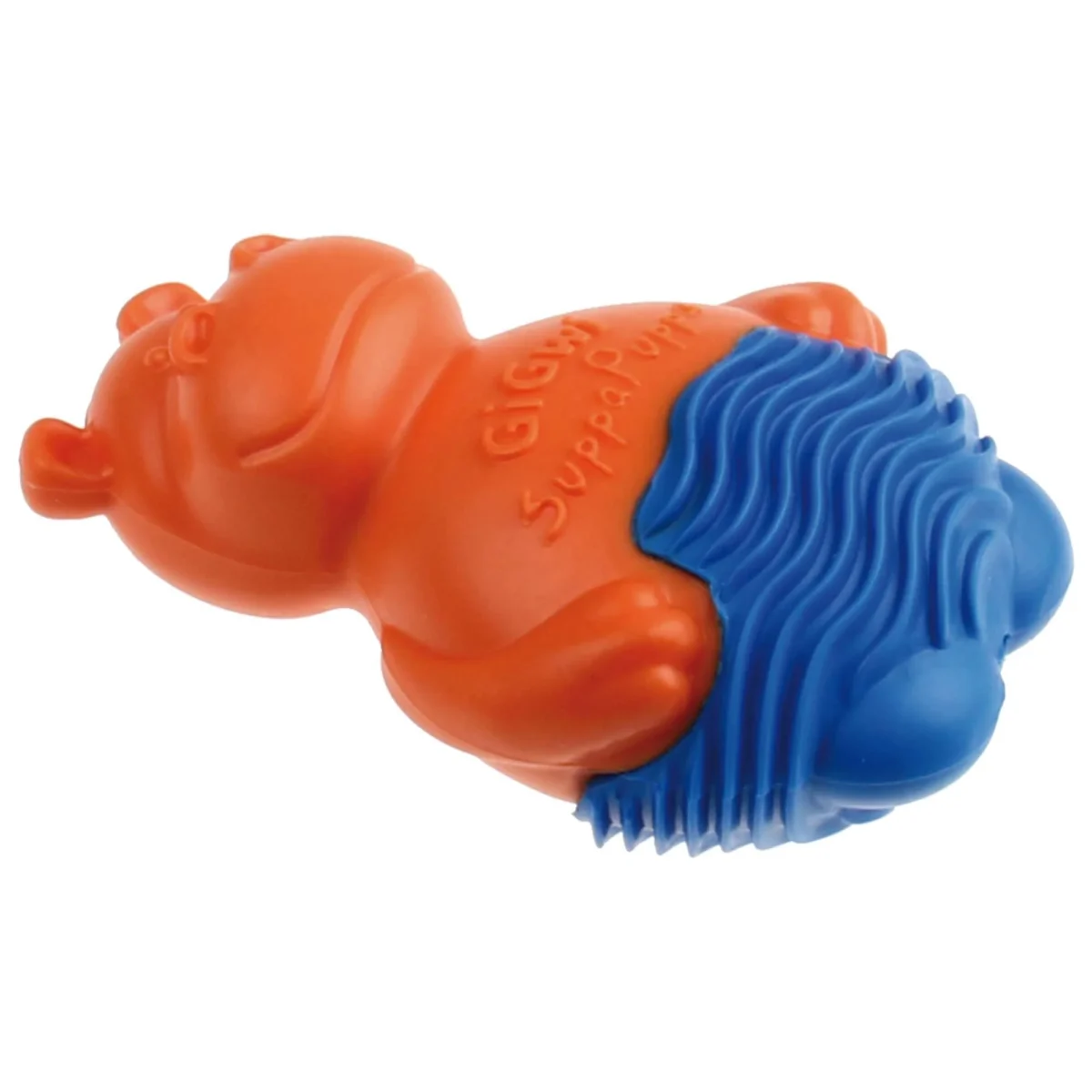 Juguete Cachorro Suppa Puppa Hipopótamo Naranjo/Azul Gigwi - Imagen 2