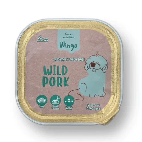 PATE WILD PORK 300 GR WINGA Paté Wild Pork Perro 300 Gr Winga - Imagen 1