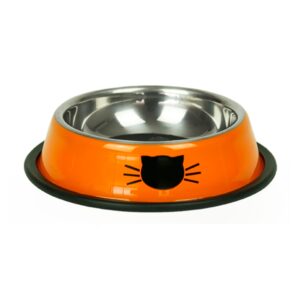 Plato Naranjo Acero Inoxidable Gato Brnx