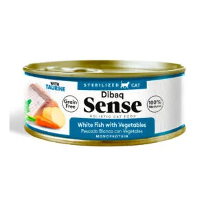 Lata Sense Gato Esterilizado Grain Free Pescado Blanco y Verduras 70 G