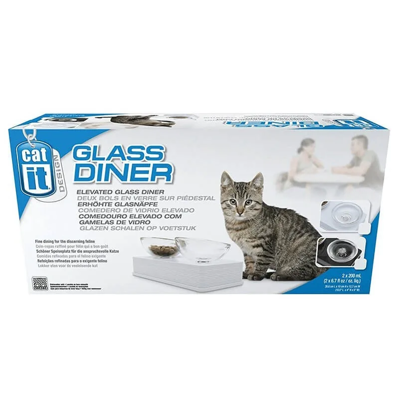 catit comedero de vidrio para gatos 2