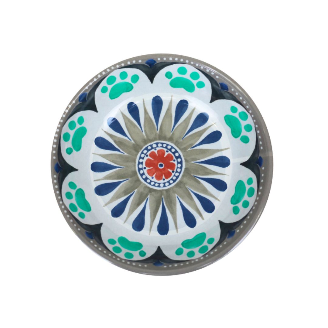 PLATO GATO GRIS DISEÑO MANDALA HEY! PLATO GATO GRIS DISEÑO MANDALA HEY!