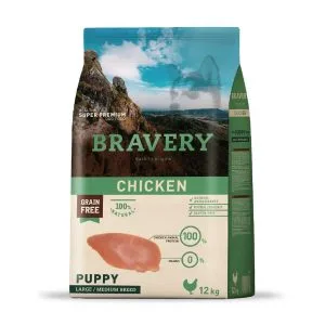 BRAVERY PUPPY CHICKEN LARGE/MEDIUM 12 KG