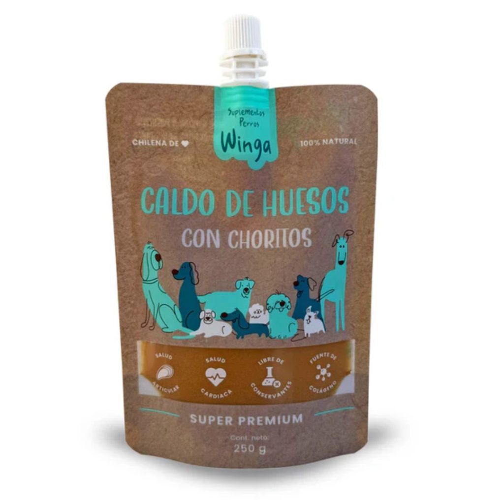 POUCHE CALDO DE HUESOS CON CHORITO PERRO 250G WINGA