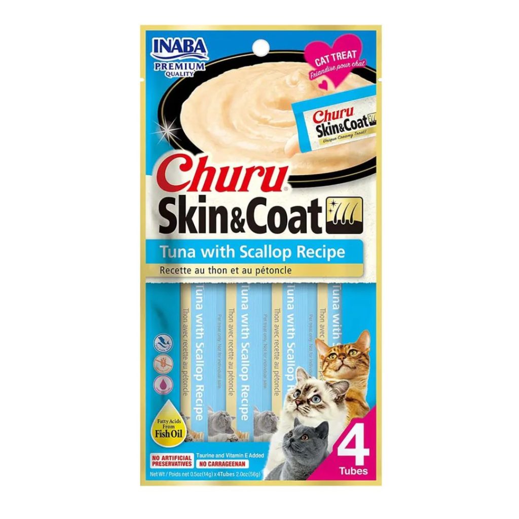 CHURU GATO SKIN & COAT ATUN CON OSTIONES