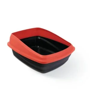BANDEJA SANITARIA CON BORDE GRIS/ROJO CATIT