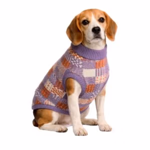 SWEATER TEJIDO CUADRO MORADO