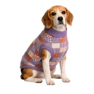 SWEATER TEJIDO CUADRO MORADO
