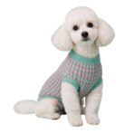 SWEATER TEJIDO VERDE CON ROSA