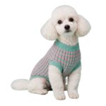 SWEATER TEJIDO VERDE CON ROSA