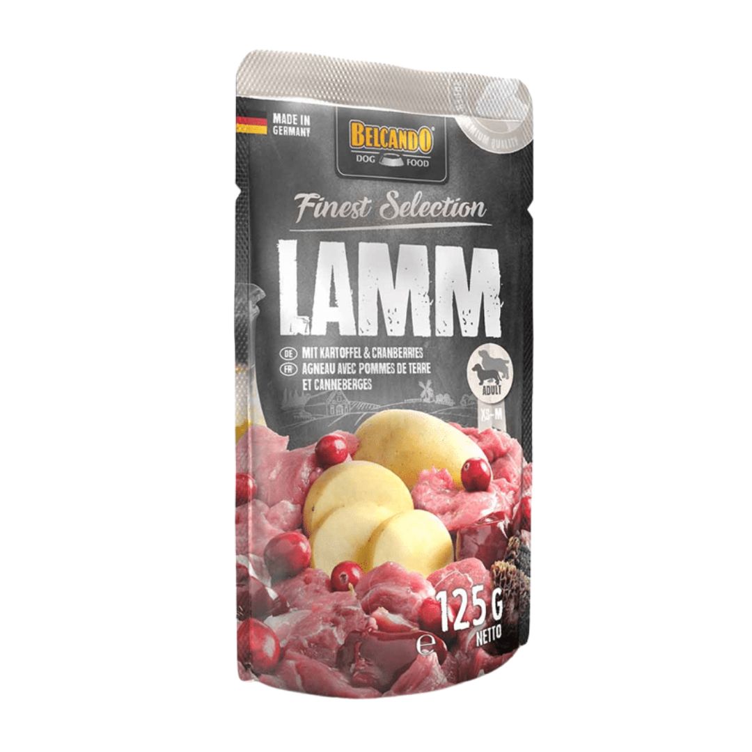 POUCH BELCANDO CORDERO PATATAS Y ARANDANO 125 GR POUCH BELCANDO CORDERO PATATAS Y ARANDANO 125 GR