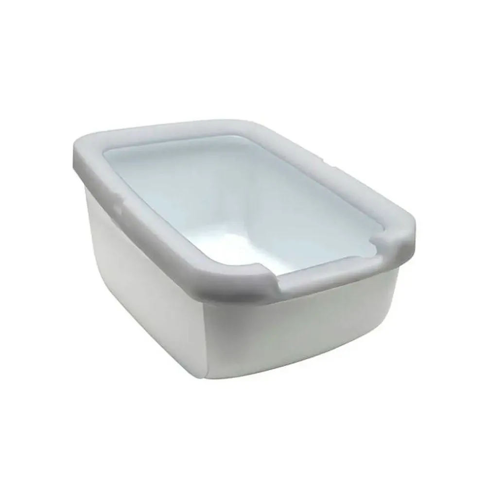 Catit-Bano-Grande-Borde-Grueso-Gris-Claro-022517587010 Catit Baño Grande Borde Grueso-Gris Claro - Imagen 1