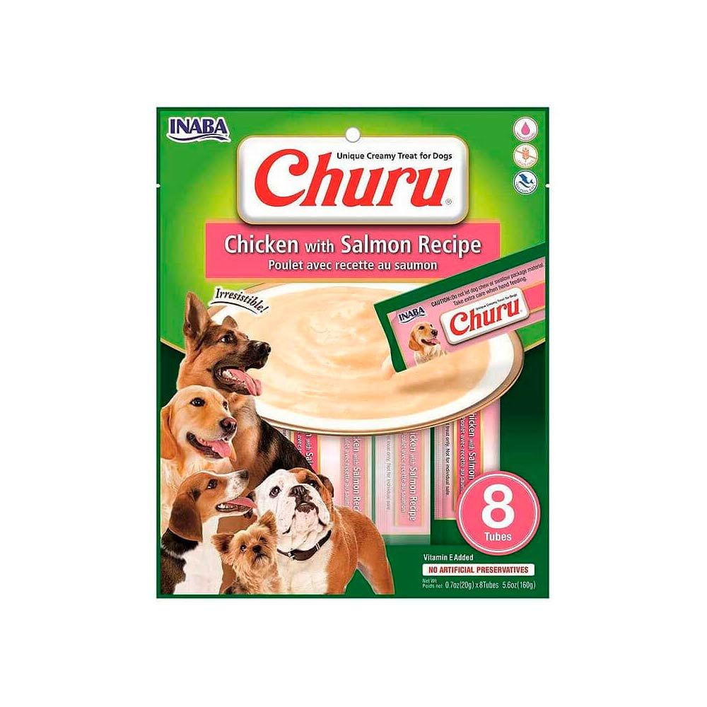 Churu-Perro-Pollo-Con-Salmon-8-Tubos-855958006761 Churu Perro Pollo Con Salmon 8 Tubos - Imagen 1