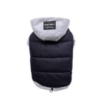 Parka Negra Impermeable Con Gorro Gris