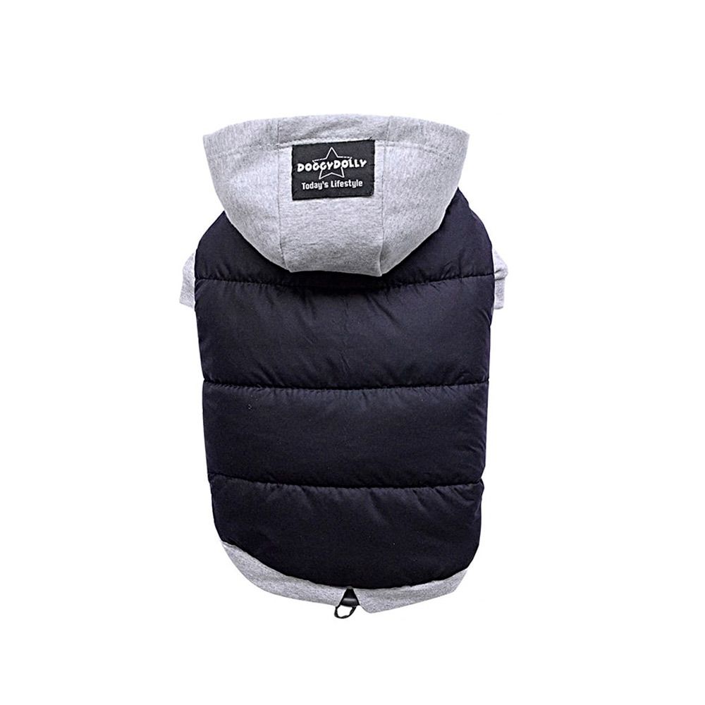 Parka-Negra-Impermeable-Con-Gorro-Gris-8858840804102 Parka Negra Impermeable Con Gorro Gris - Imagen 1