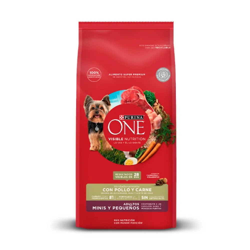 Purina-One-Adulto-Minis-Y-Pequenos-Carne-2Kg-7613287225191 Purina One Adulto Minis Y Pequeños Carne 2Kg - Imagen 1